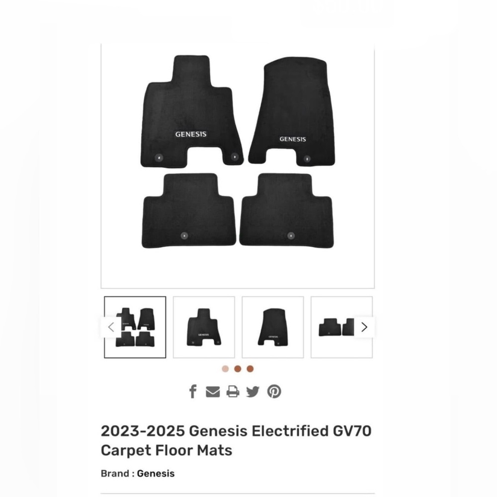 Black Carpet Floor Mats for GV70